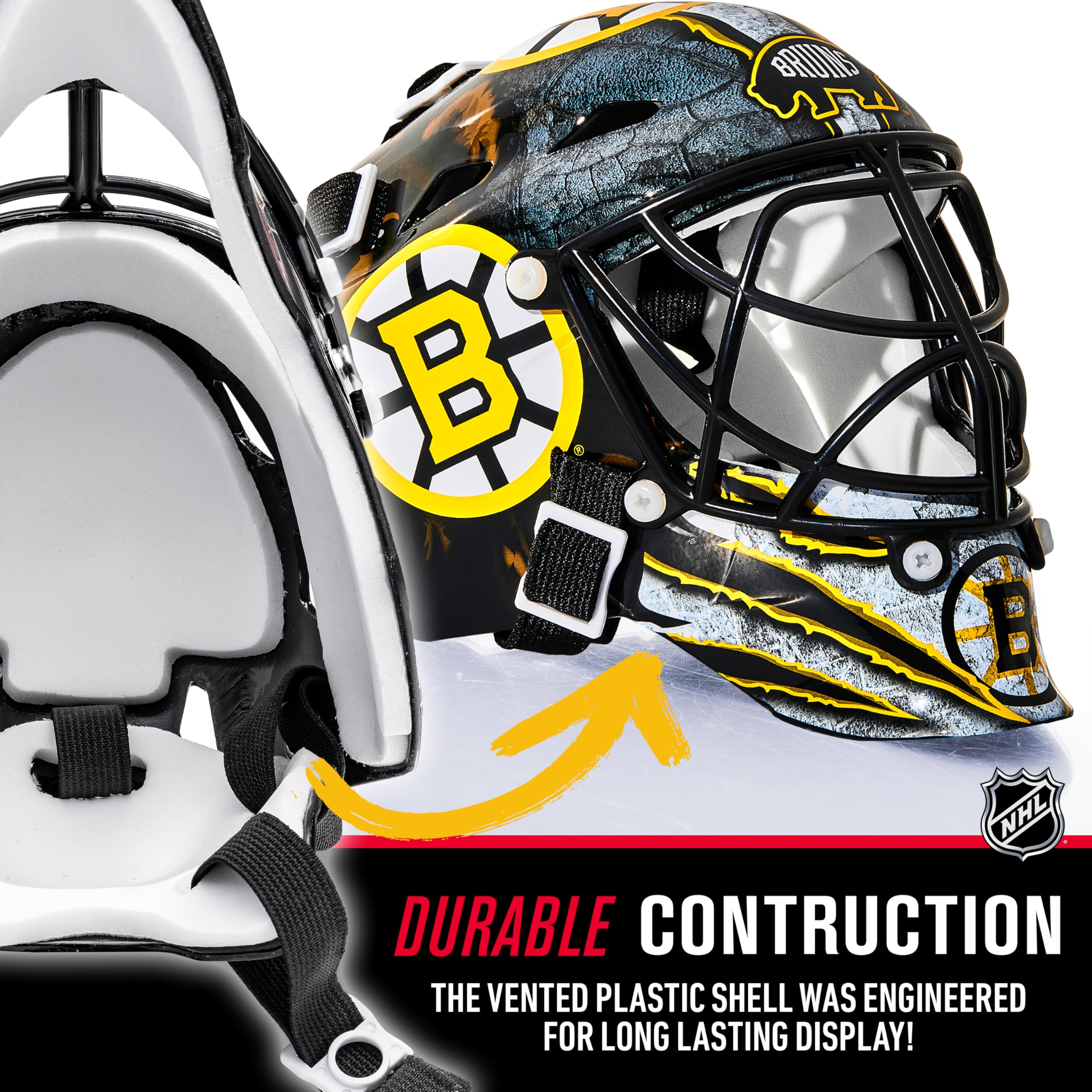 Franklin Sports NHL Team Logo Mini Hockey Torwart-Maske mit Etui, Sammler-Torwartmaske mit Offiziellen NHL-Logos und Farben