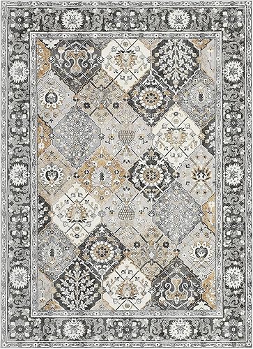 Miniatura 2 de Alfombra vintage con estampado floral, 4 x 6, antideslizante, resistente a las manchas, lavable, para interiores, para sala de estar, cocina,