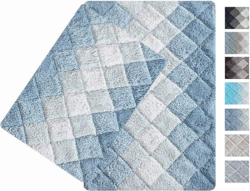 Ramanta Home Juego de 2 alfombras de baño 100% algodón, antideslizantes, súper suaves, absorbentes, para baño, ducha, bañera, cocina, entrada,
