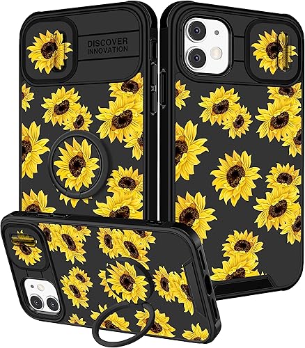 Miniatura 37 de Funda 2 en 1 para iPhone 11 para mujer, linda funda para teléfono para niñas, diseño de mariposas y flores, diseño Kawaii bonito y único con funda