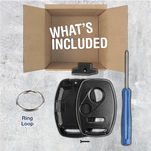 Miniatura 2 de KeylessOption Funda de repuesto para llavero para Honda 2002 2003 2004 2005 2006 2007 2008 2009 2010 2011 2012 2013 2014 2015 2016 2017 Honda Remote