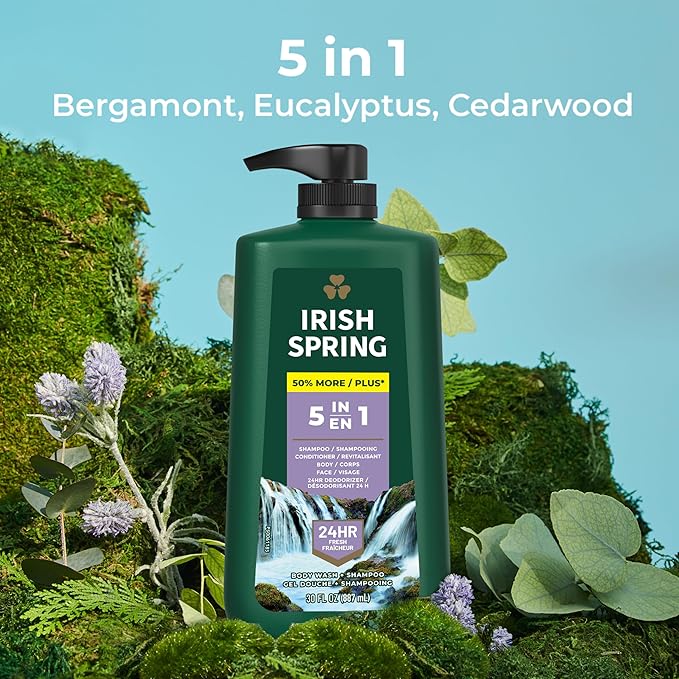 Irish Spring Men's 5 in 1 Body Wash, Fresh, 30 Oz Pump Bottle $4.64 [$3.95] when you clip the $1.95 off coupon and check out with Subscribe & Save. ($6.94 at Walmart) CLICK HERE