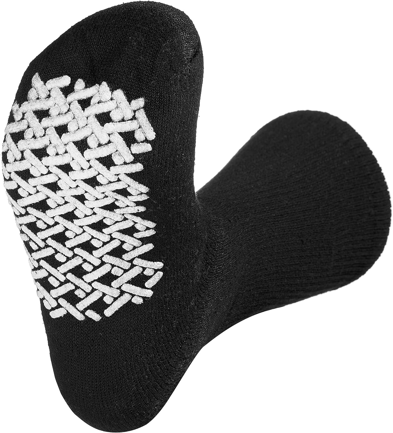 Special Essentials 6 Pairs Men's Cotton Non Slip Diabetic Crew Socks Black 10-13 : Health & Household