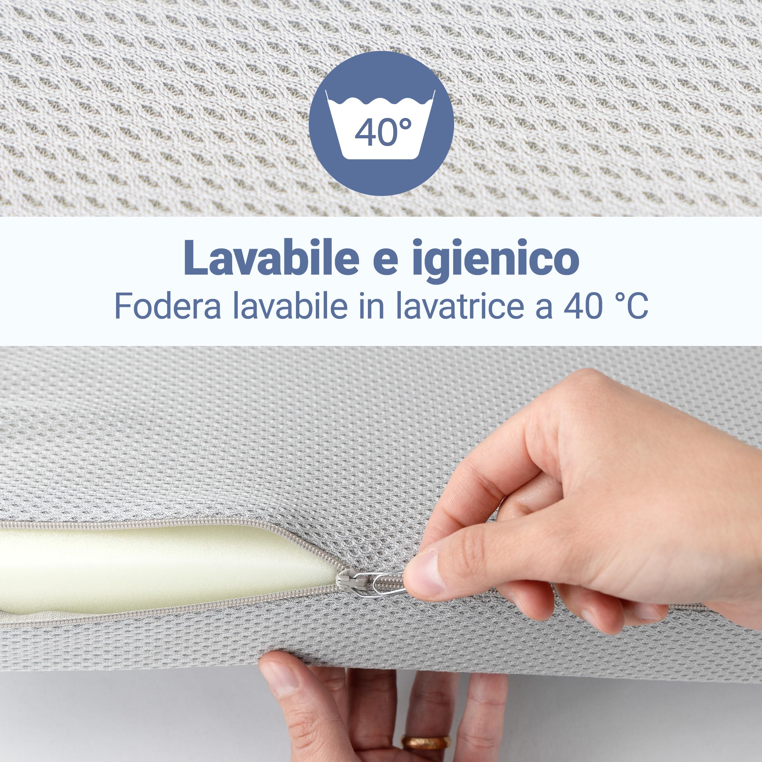 LaLoona Materassino da Viaggio 60x120 cm - Materasso Pieghevole Neonato 5 cm Spessore – con Fodera Sfoderabile - Borsa Trasporto - Traspirante - Lavabile - Certificato OEKO-TEX - Grigio