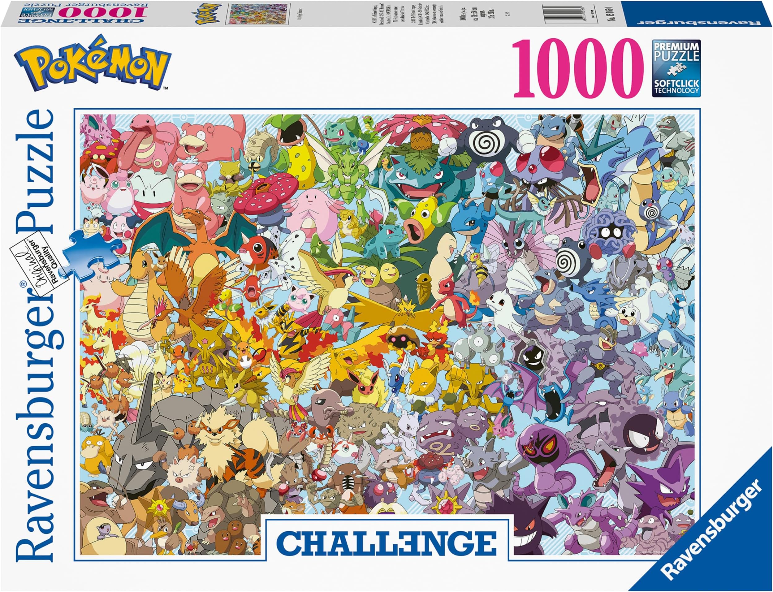 Pokémon 1000 Piece Challenge Puzzle for Adults & Kids 12 Years and Up - Premium Pokémon Jigsaw - Collectible Puzzle Gift