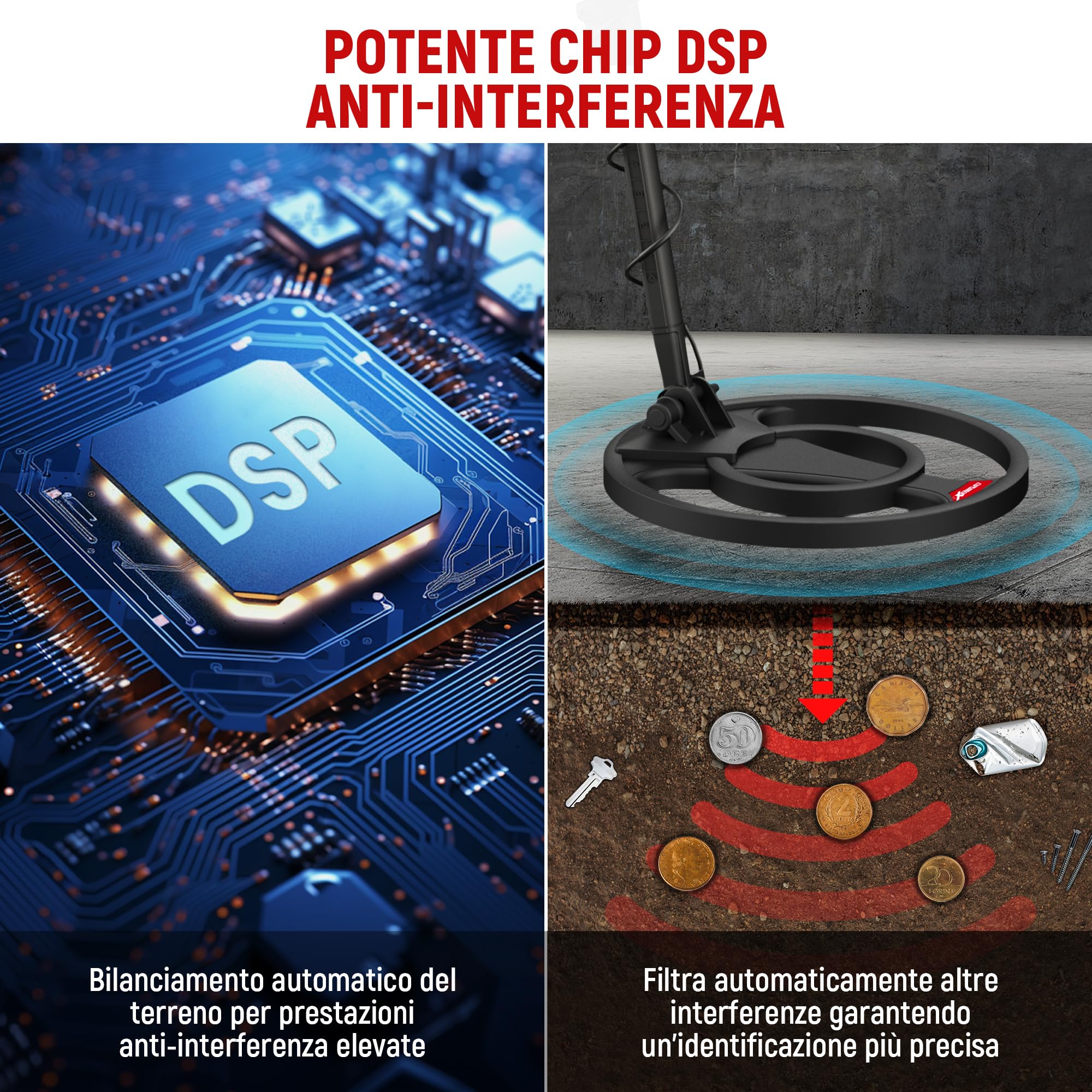 KAIWEETS Metal Detector, 2026 Nuova Versione Rilevatore di metalli con asta telescopica integrata monopezzo, rapido da montare, localizzazione precisa, per adulti, Pinpointer, bobina impermeabile IP68