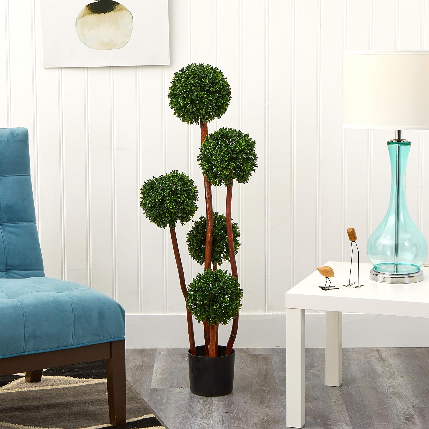 Nearly Natural 4ft. Boxwood Topiary Tree UV Resistant (Indoor/Outdoor)