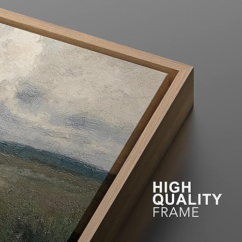 Miniatura 5 de MUDECOR Lienzo enmarcado para pared, acuarela pastel, campo campo, arte de pared occidental, ilustraciones de naturaleza silvestre, bellas artes,