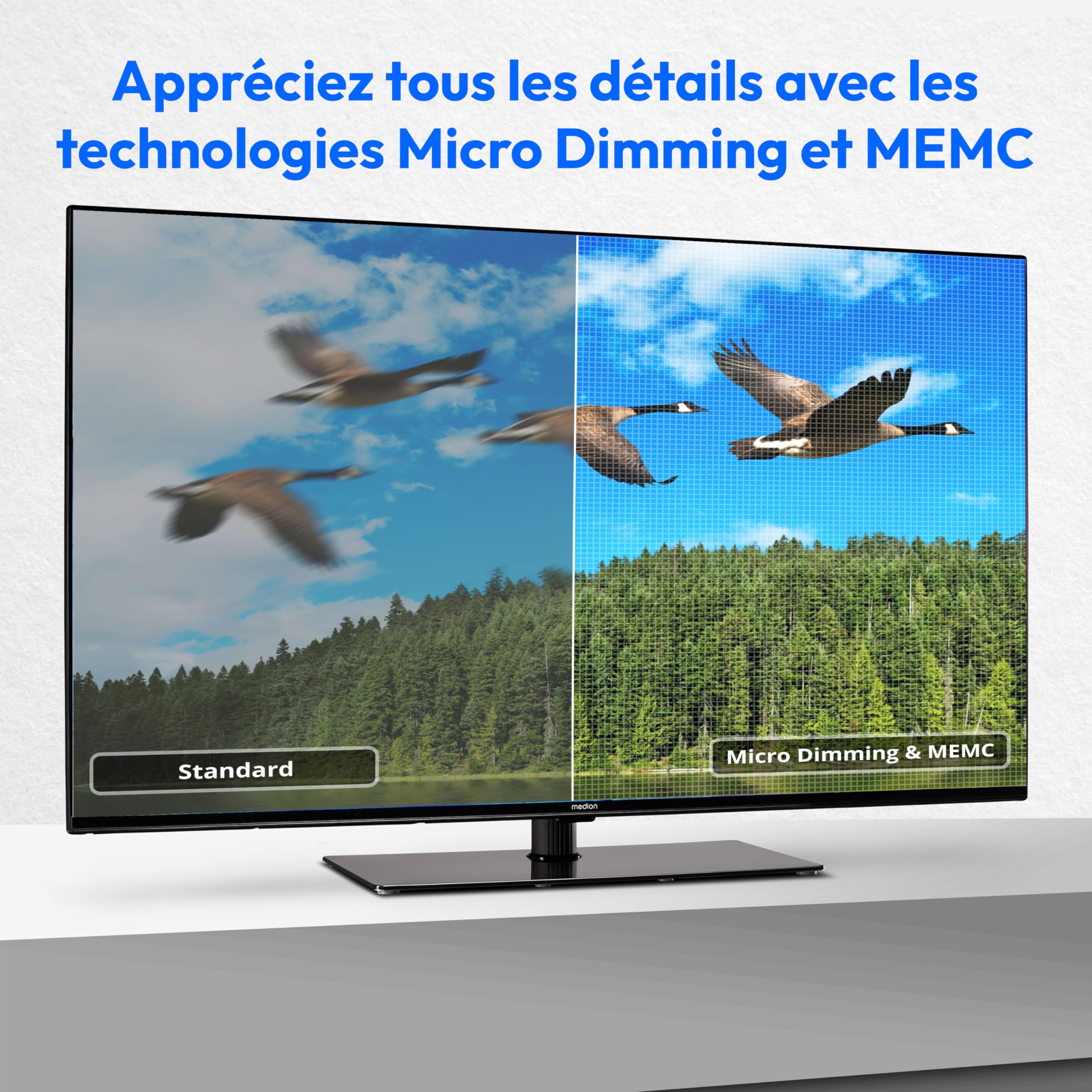 MEDION X14370 (MD 30706) 108 cm (43 Zoll) Fernseher (Smart TV, 4K Ultra HD, Dolby Vision HDR, Dolby Atmos, Netflix, Prime Video, MEMC, Micro Dimming, Bluetooth, PVR)