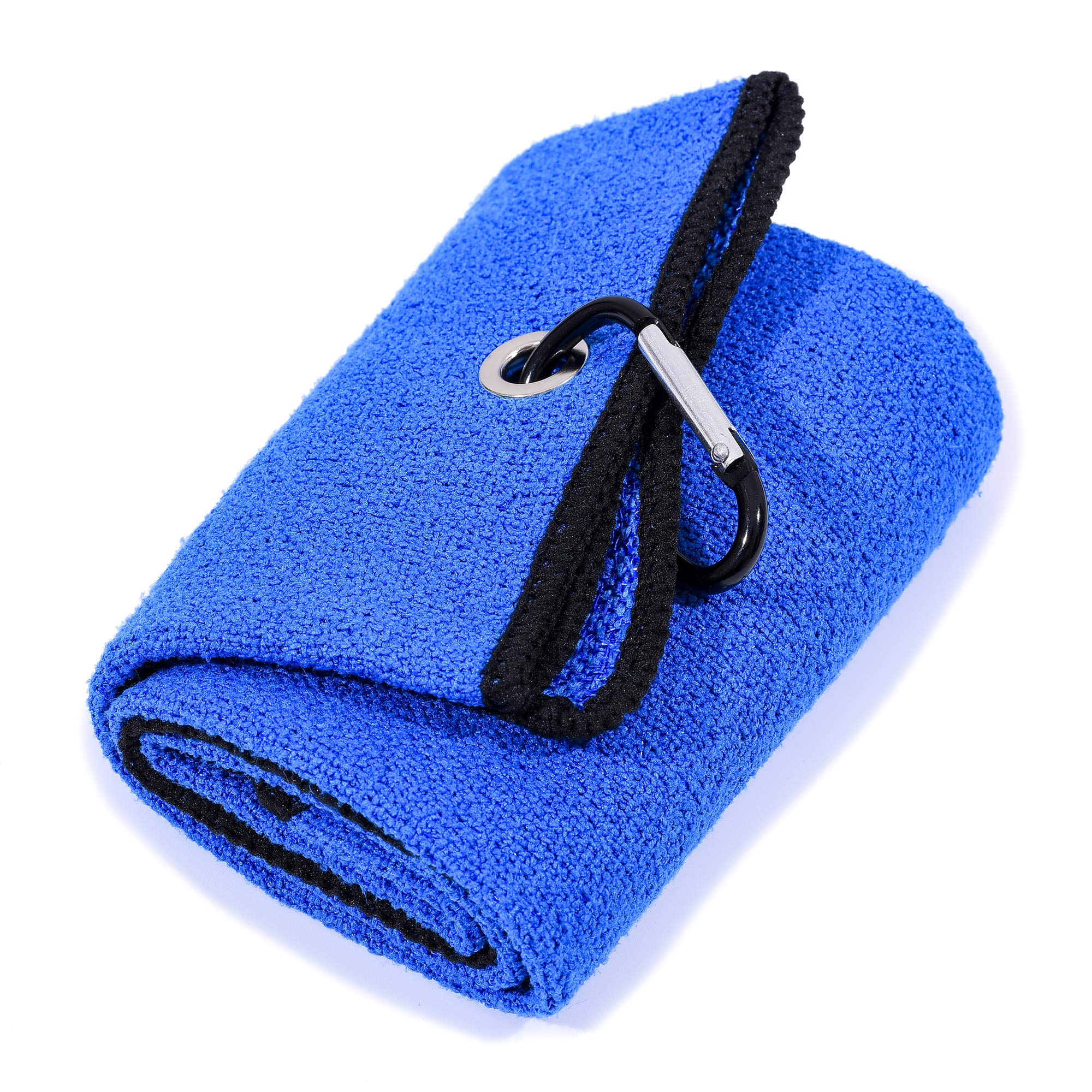 Mile High Life | Dreifach gefaltetes Mikrofaser Golfhandtuch | Innovatives doppelseitiges Design mit Schmutzschrubbseite und weicher Reinigungsseite | Wunderbar Wasserabsorbenz(Blue/Black)