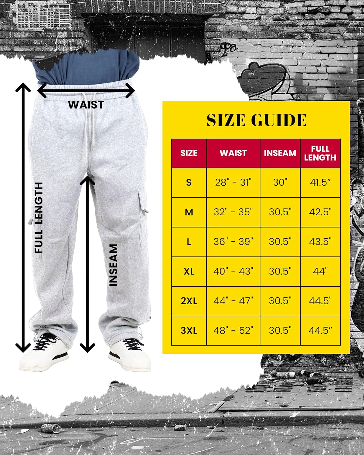 FB County Cargo Sweatpants - Loose Fit Cotton Polyester Heavyweight Fleece Cargo Pants with Flap & Utility Pockets - Image 6