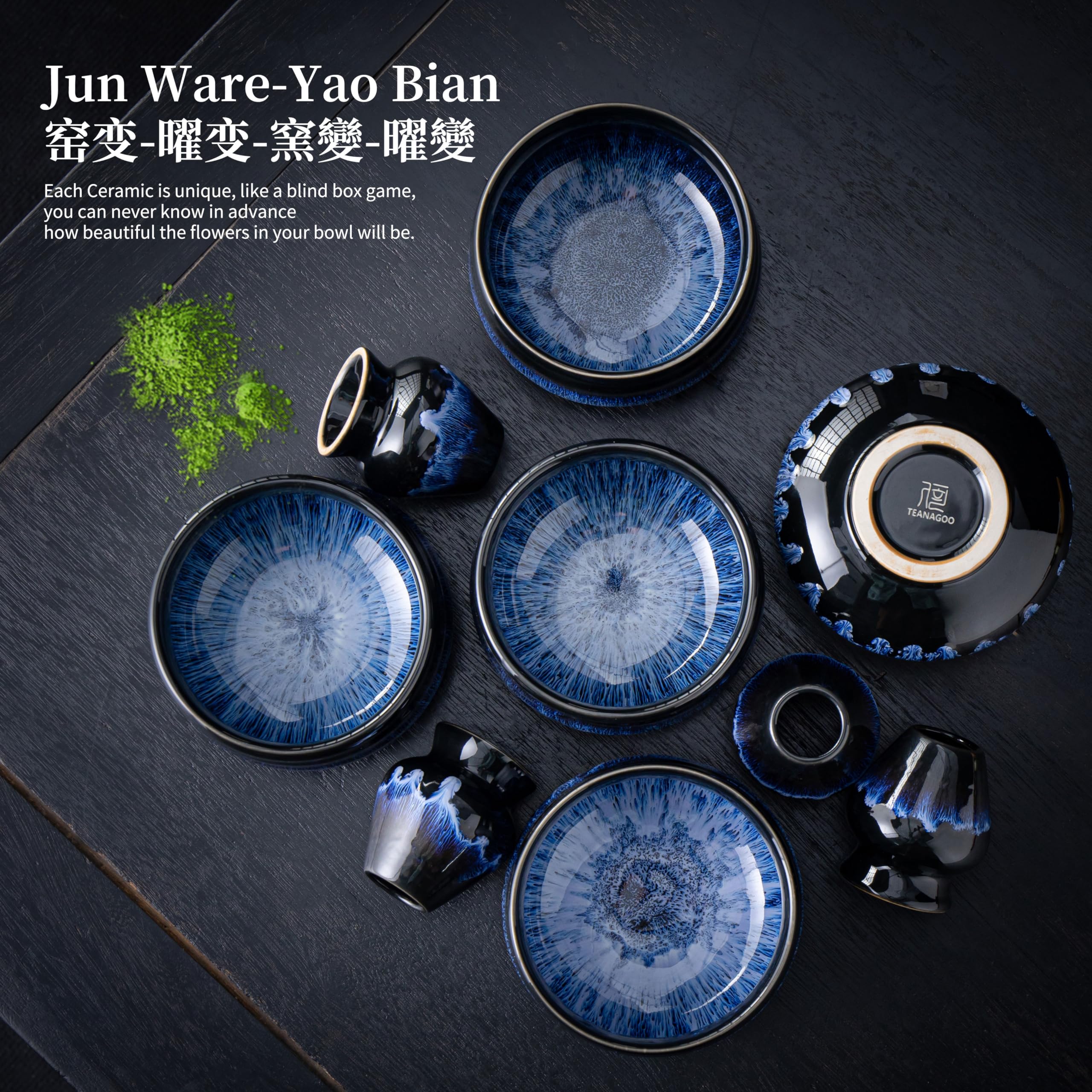 茶碗　茶盌　茶道具　matchabowl TEANAGOO Japanese Ceramic Matcha Bowl with Whisk Holder, 18