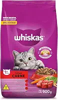 WHISKAS Ração Carne Gatos Adultos 900 g