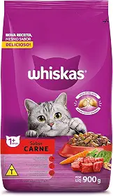 WHISKAS Ração Carne Gatos Adultos 900 g