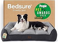Vista 11 de Bedsure Cama ortopédica para perros de tamaño mediano, camas extra gruesas de apoyo para perros medianos con funda impermeable lavable, cómodo sofá