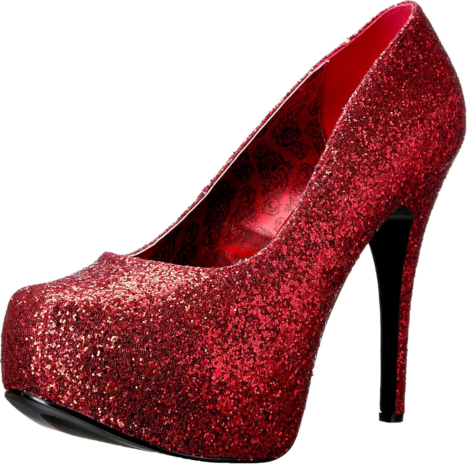 Pleaser Pink Label Women's Teeze-06GW Platform Pump, Red Glitter, 15 M US