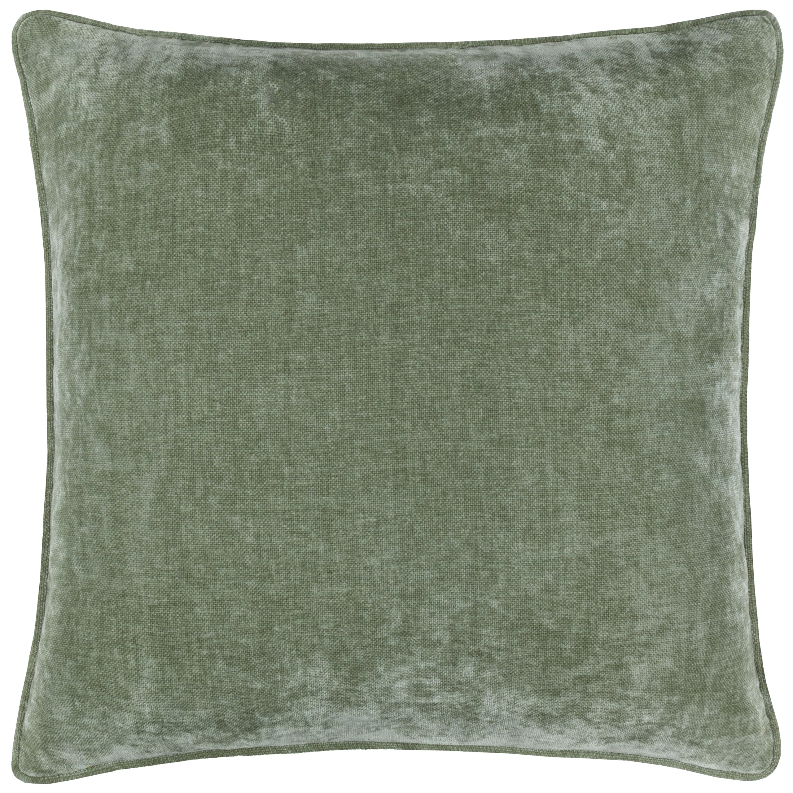 Yard Heavy Chenille Piped Fibre Filled Cushion Green 50X50cm