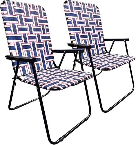 Vista 21 de EasyGo Product Portátil, diseño de respaldo alto, estilo retro, silla de malla para exteriores, patio, campamento, eventos deportivos, fácil