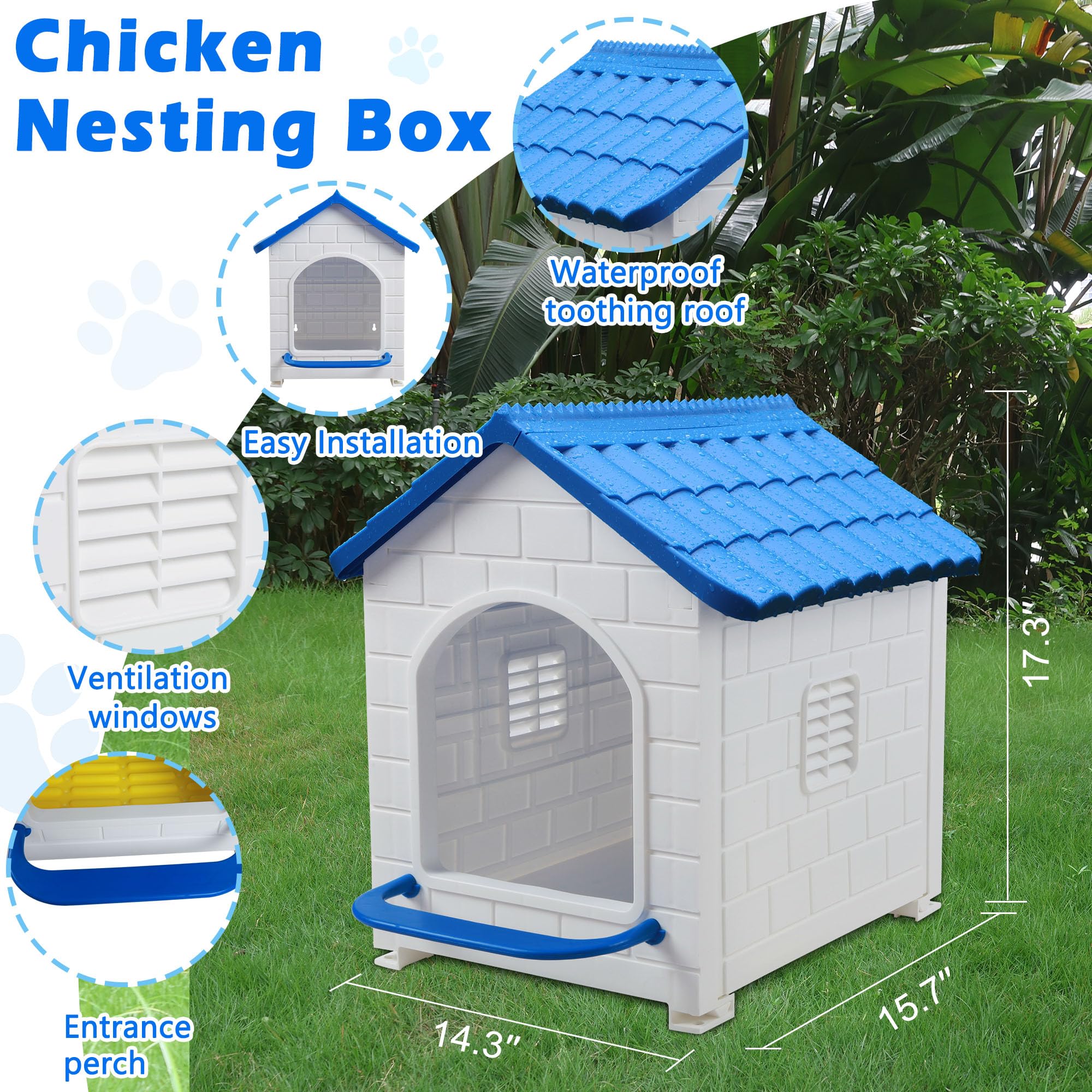 Window Nesting Box Outdoor Chicken Coop Waterproof Chicken Nesting Box - Red Plastic ...