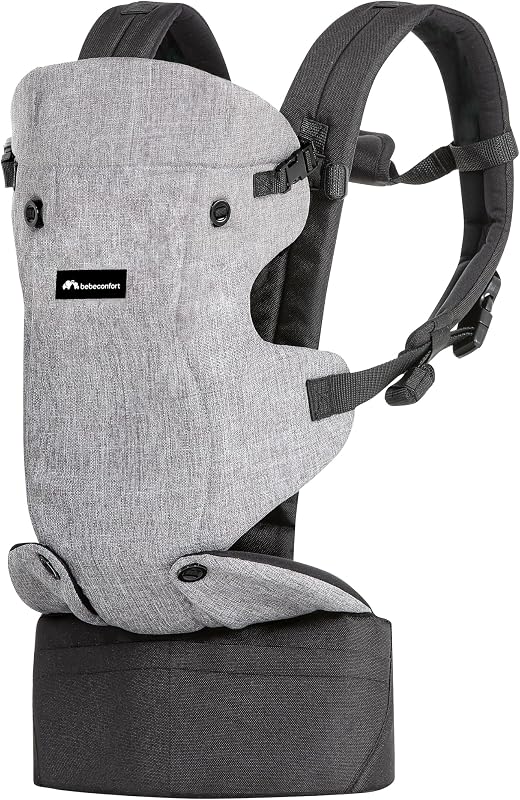 Bebeconfort Go4 Portabebés Ergonómico, regulable en 4 posiciones: frente a la mamá y de cara a la calle, de espaldas y de lado, para bebés desde el nacimiento hasta 15kg, Color gris oscuro