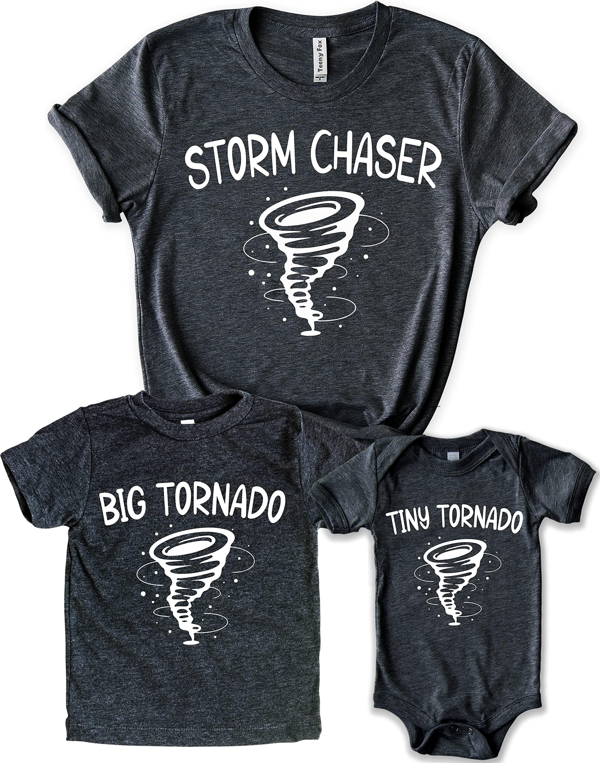 Teeny FoxBig Small Tornado Storm Chaser Shirts Mom Mini Mother T-Shirt Bodysuit Siblings for Family Matching Outfit