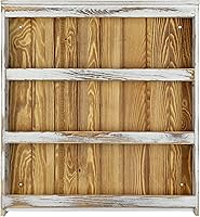 Vista 6 de MyGift 3 Tier Spice Rack Wall Mount, Hanging Kitchen Pantry Storage Shelf for Seasoning Jars or Condiment Bottles, Shabby White Washed and Rustic