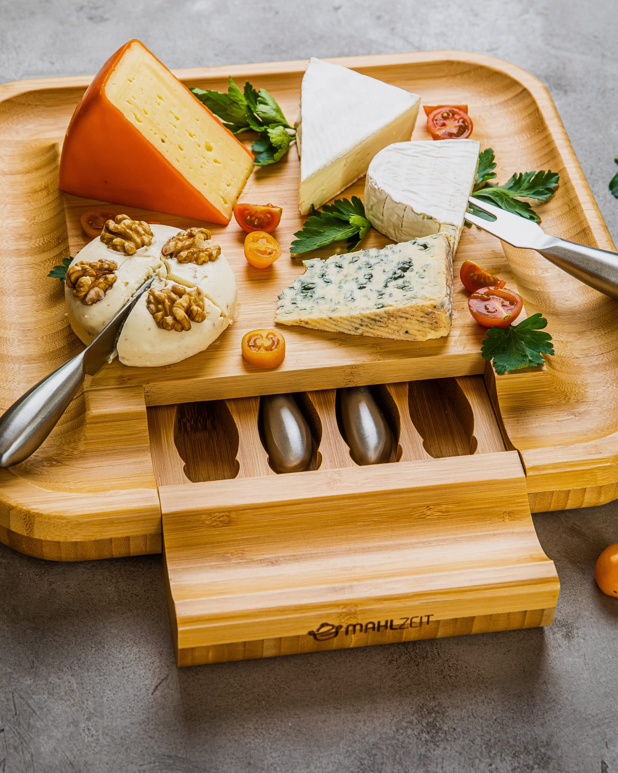 Planche à Découper En Bois D'Ébène - Design Avec Trou, 32x17 Cm | Pour Cuisine, Service & Décoration