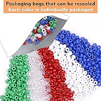 Vista 121 de Coloridas cuentas de plástico para pulseras para hacer joyas, pulseras de amistad, 0.236 x 0.354 in, multicolor para cuentas, trenzar el cabello