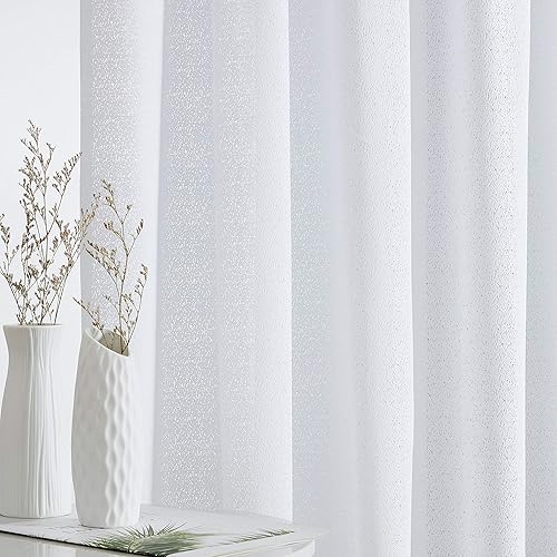 Miniatura 8 de HLC.ME - Paños de cortina decorativos Monaco de primer nivel suaves traslúcidos con agujero para barra tratamiento de ventanas para dormitorio y