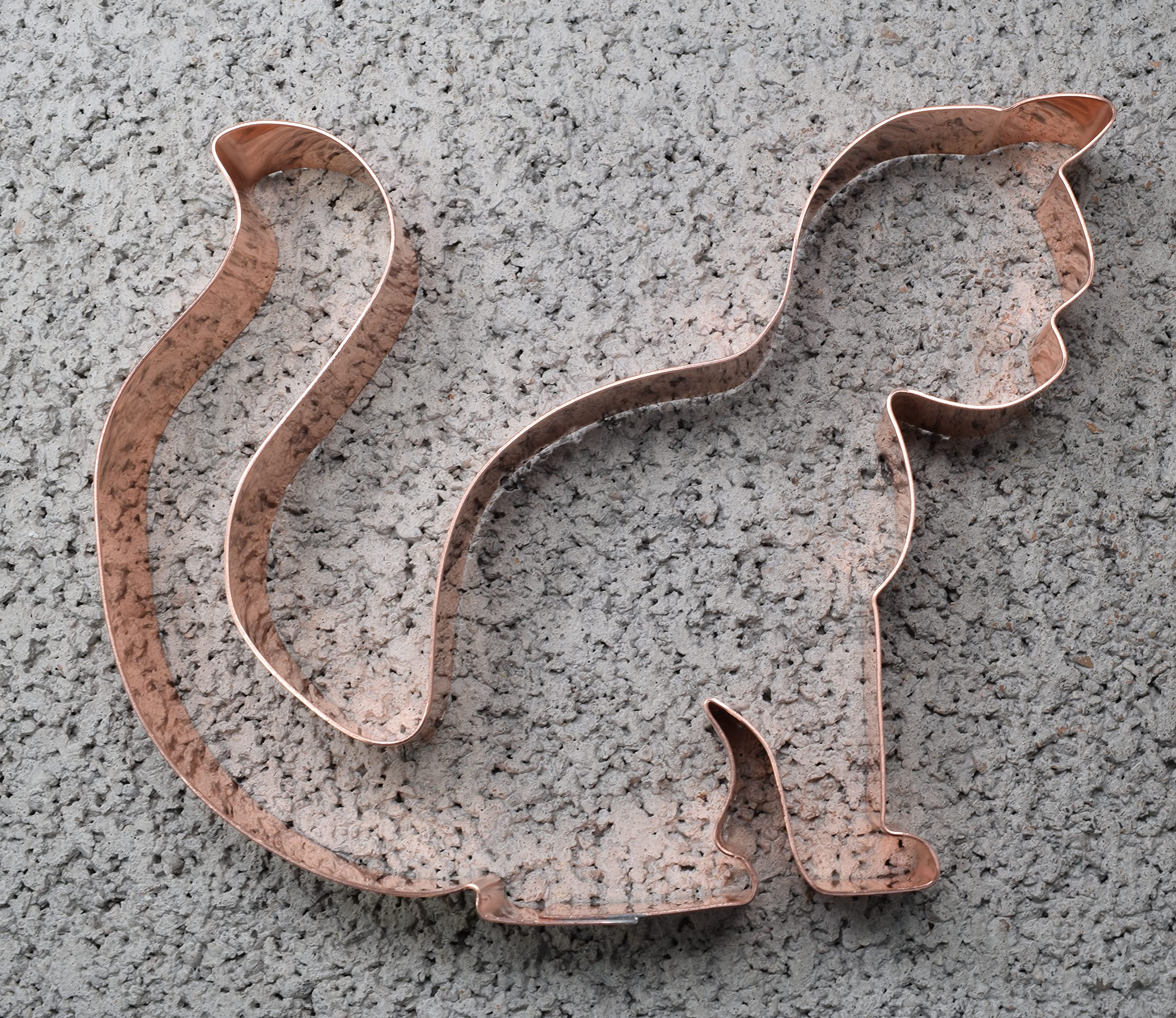Small Cat Silhouette Copper Cookie Cutter – Handmade In USA, 3" X 2.75", Heavyweight Copper