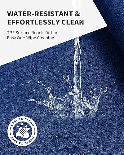 Miniatura 7 de CAMBIVO Tapete de yoga grande (6 pies x 4 pies x 1664 pulgadas 6 mm), extra ancho de TPE (elastómero termoplástico) para hombres y mujeres,