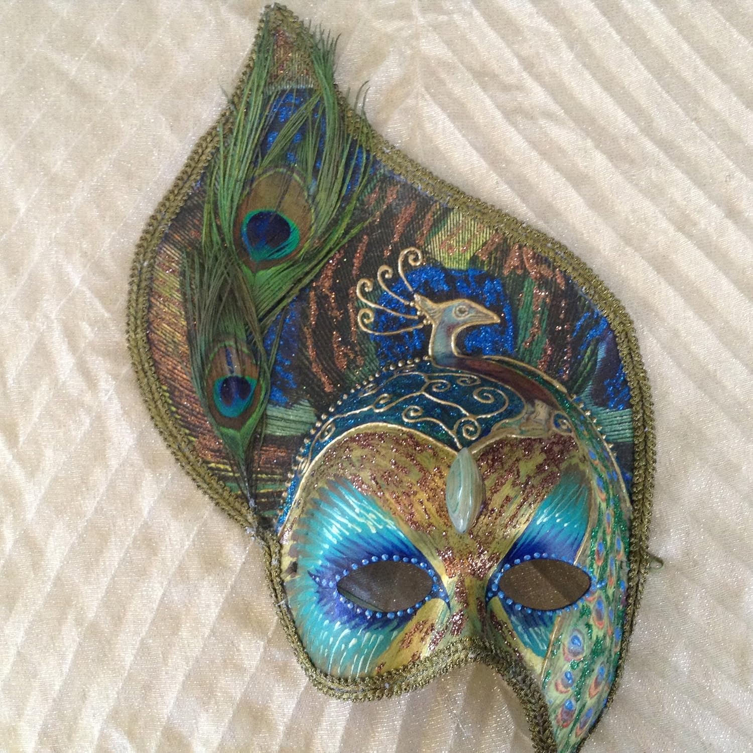 Mask, handmade mask, peacock mask, peacock costume