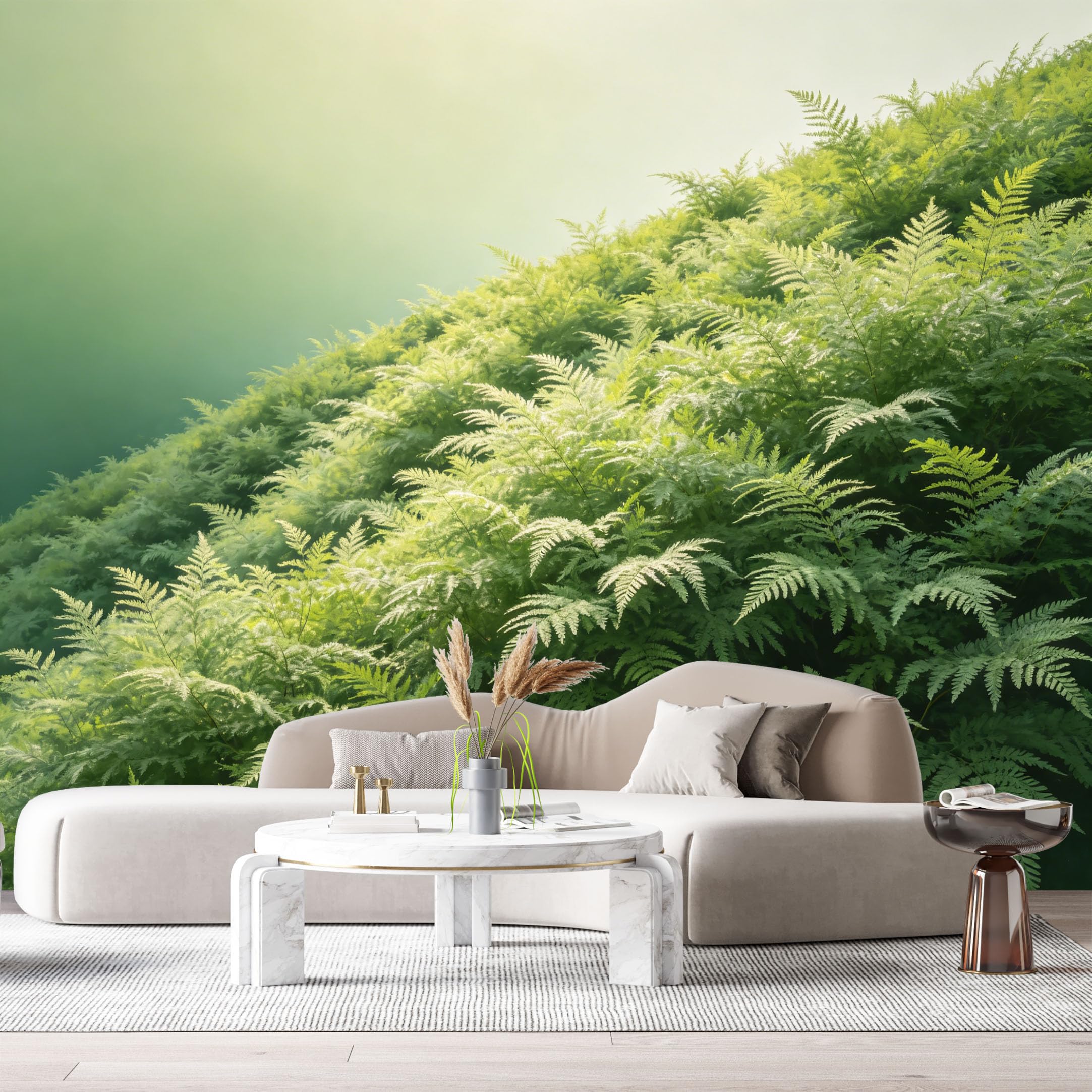Custom Size Wall Murals Lush Fern Forest Botanical Greenery Natural Landscape SelfAdhesive Wall Fabric Removable Large Wallpaper for Photo Living Room