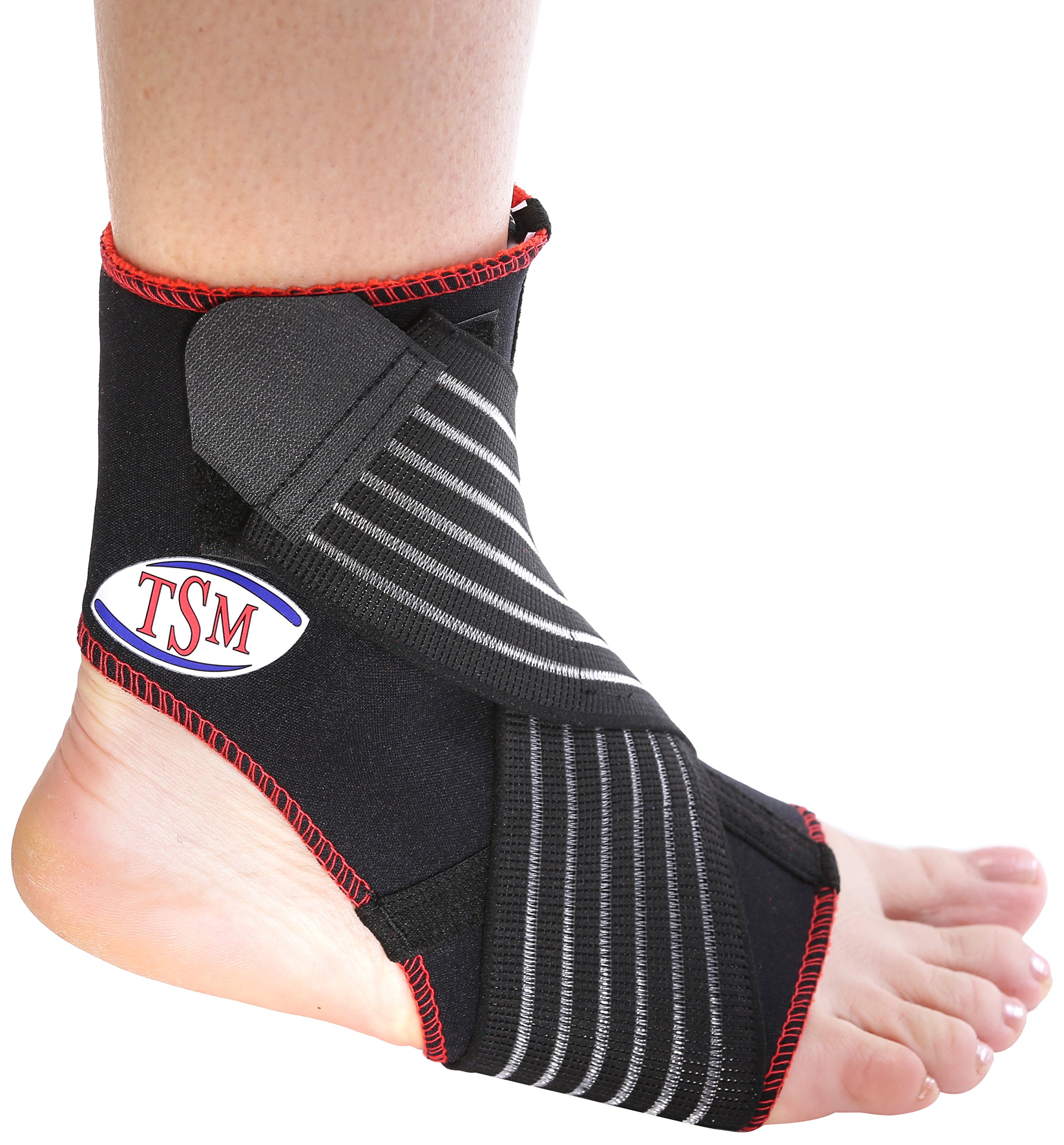 TSM Sportbandage Sprunggelenkbandage aktiv, Schwarz, L, 5186