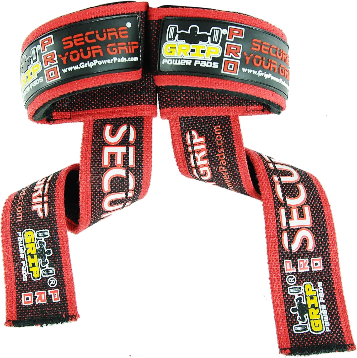PRO Level Cotton Lifting Straps with Neoprene Wrist Pad Support & Silicone Grip Enhancement - Up to 24" Long Weightlifting Straps & 2" Wide for Maximum Support by Grip Power Pads