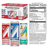 Vista 2 de Accelerator Bebida energética activa sin azúcar, cero carbohidratos, paquete variado y algodón de azúcar, lata de 12 onzas