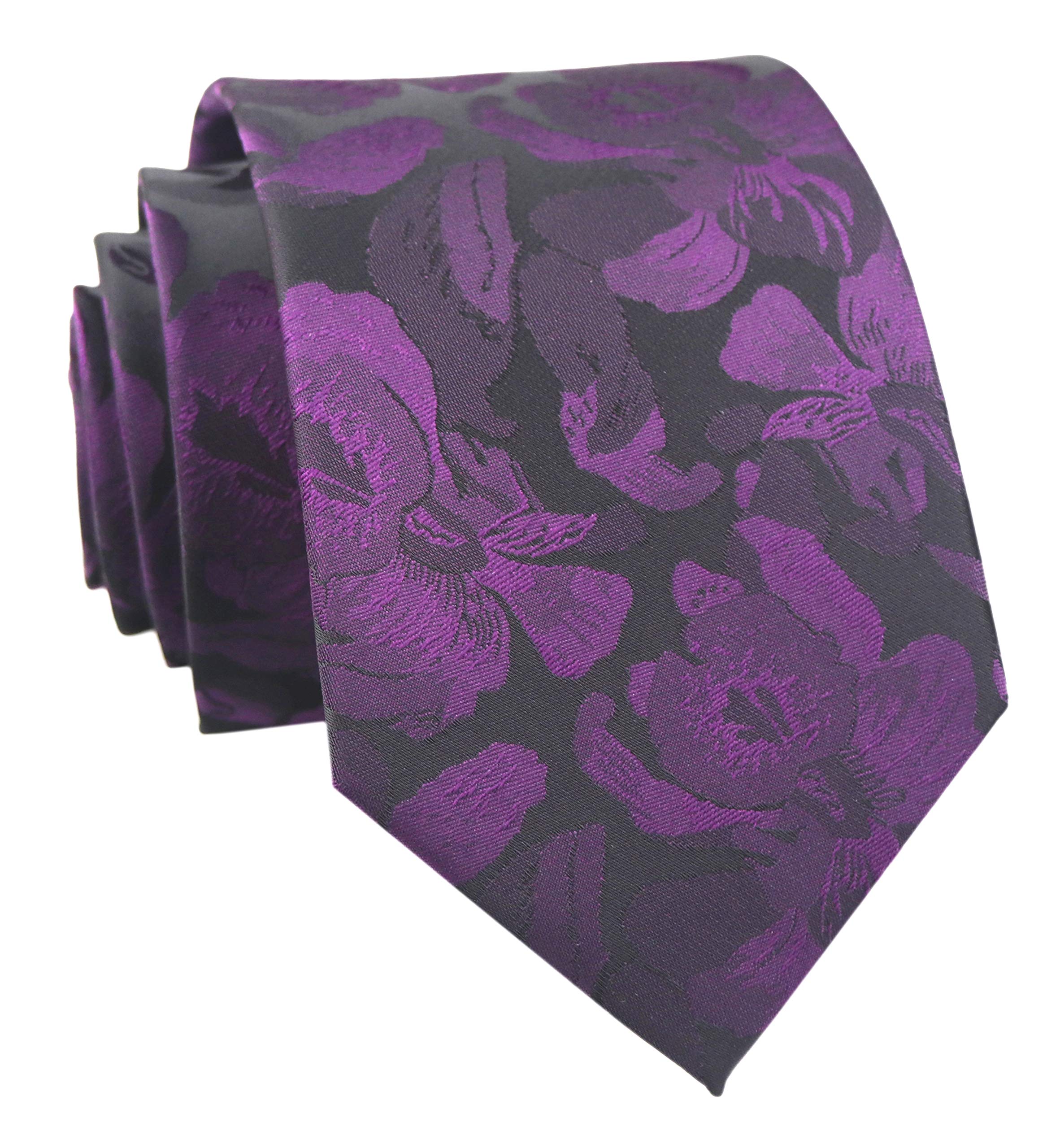 Elfeves Men's Tie Cravat Jacquard Luxury Small Floral Pattern Wedding Necktie