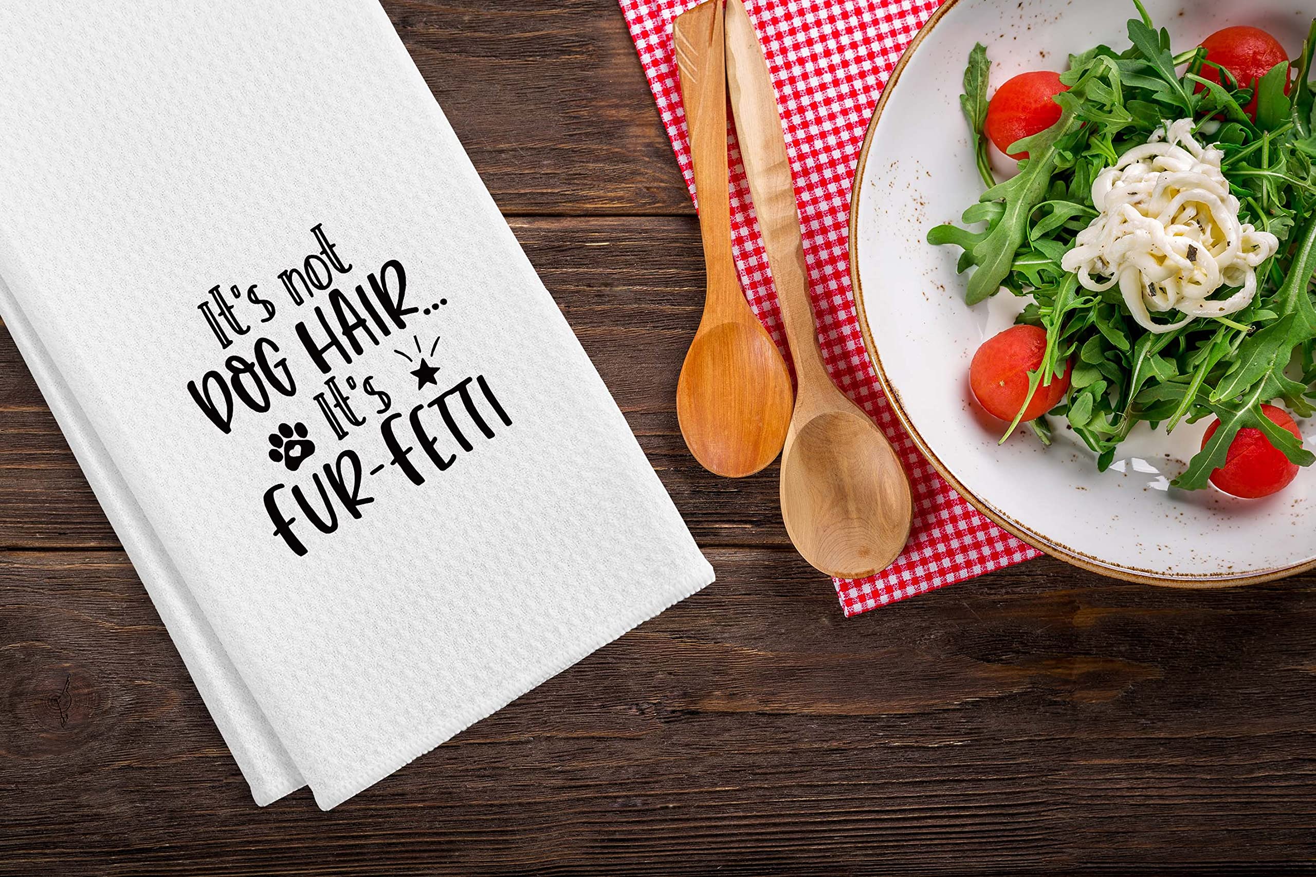 It's Not Dog Hair It's Fur-fetti Funny Kitchen Towels Tea Towels, 16 X 24 Inches Cotton Modern Dish Towels Dishcloths, Dish Cloth Flour Sack Hand Towel for Farmhouse Kitchen Decor,Dog Lovers Gifts