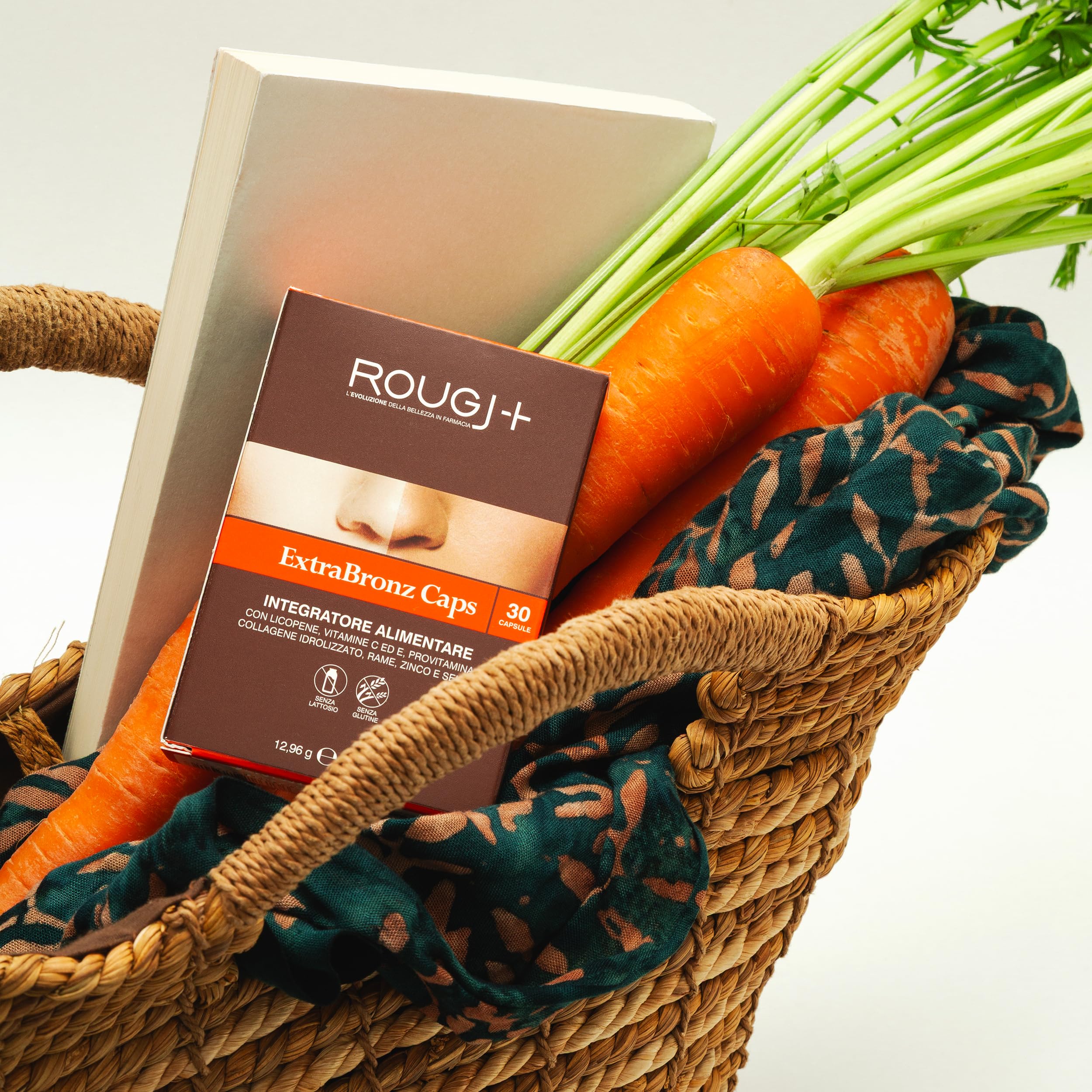 Rougj Capsule Betacarotene per Abbronzatura Forte - Integratori per Abbronzatura con Vitamina A - Integratore Abbronzatura 90 Capsule, una al Giorno ExtraBronz Caps - Made in Italy