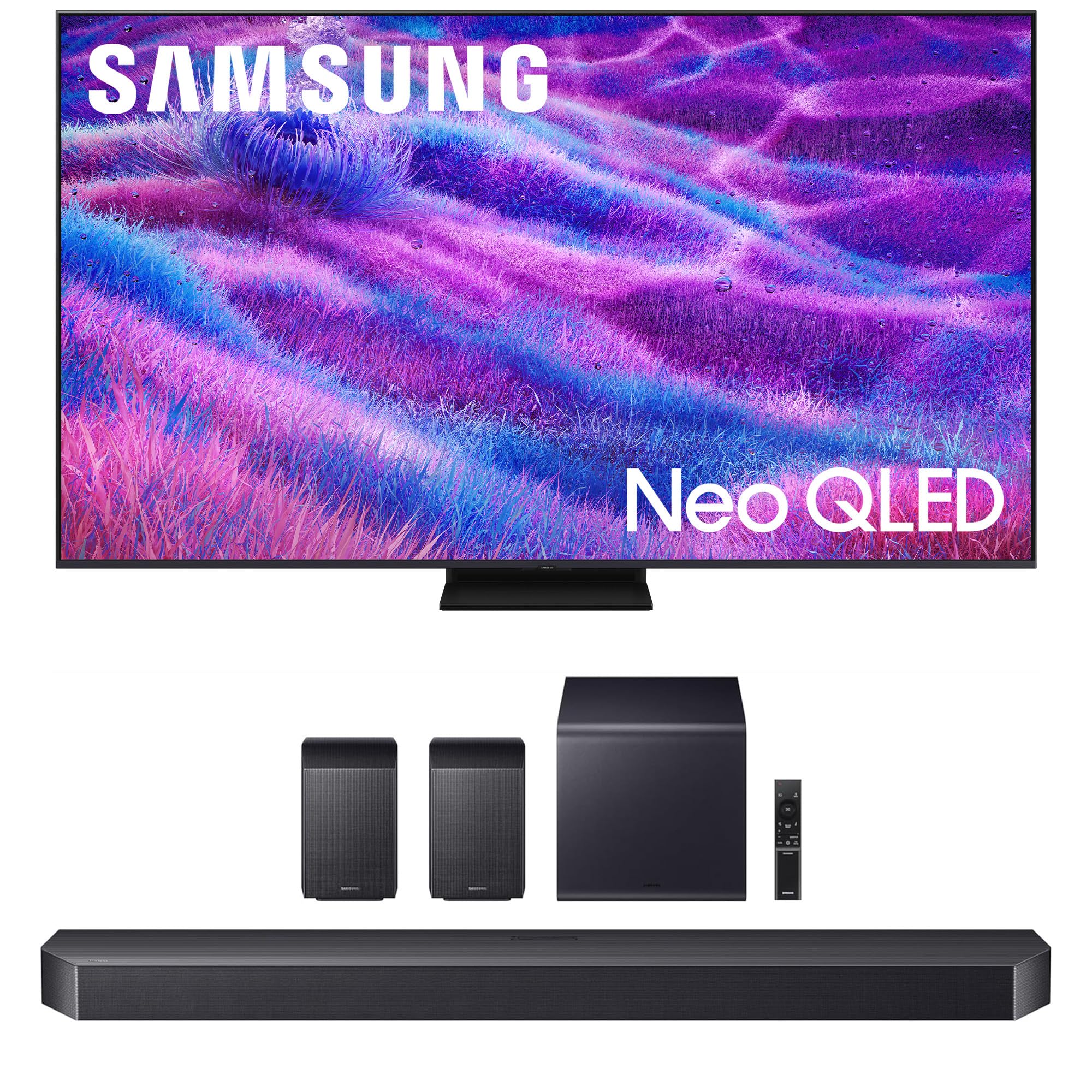 Samsung QN55QN80FAFXZA 55 Inch Neo QLED QN80F Series Supreme UHD 4K TV with a HW-Q990F Q Series Soundbar 11.1.4 Ch Subwoofer with Rear Speakers (2025)