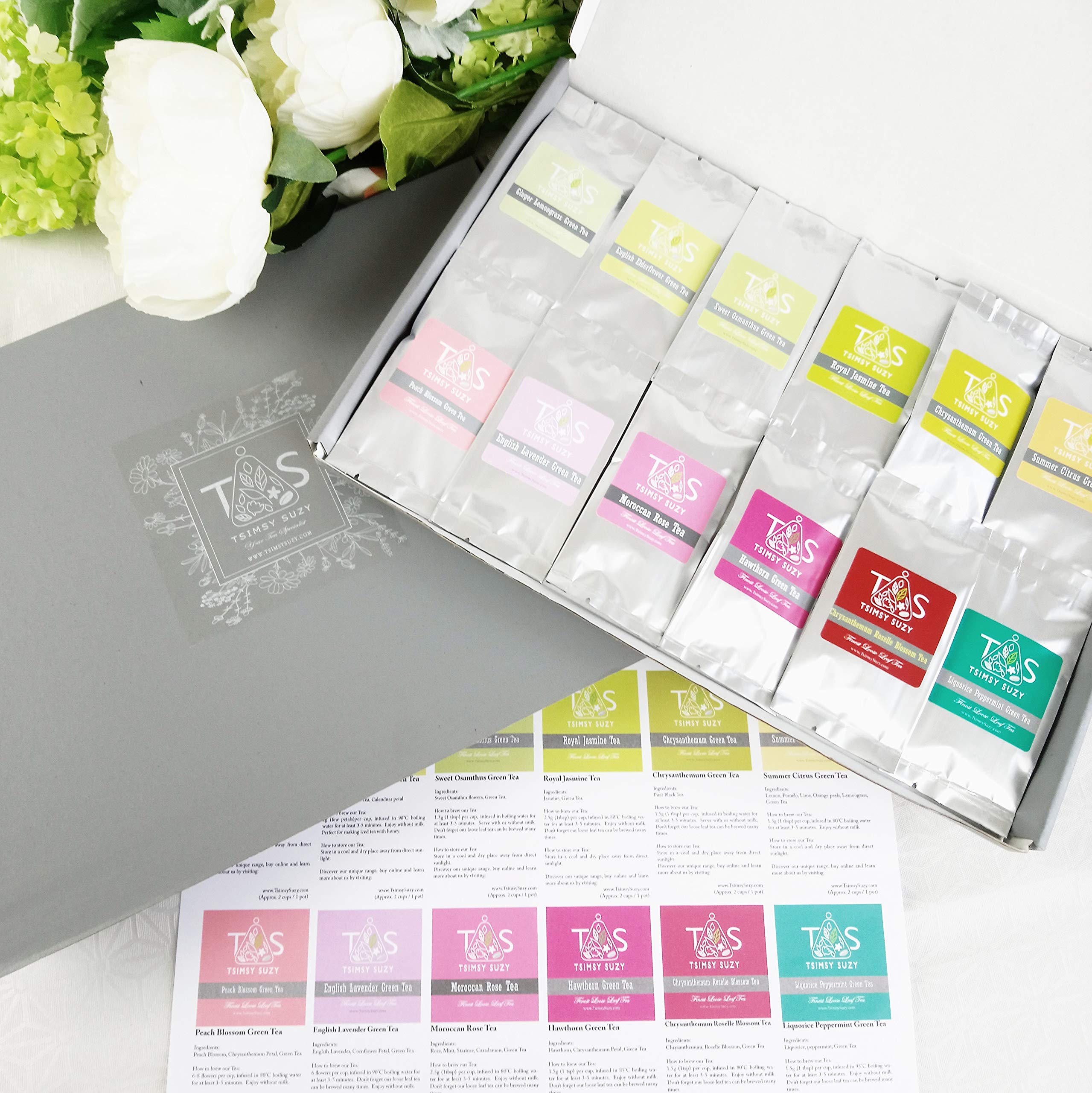 New Summer Selection! Green Tea Blend Taster Loose Leaf Set - Tsimsy Suzy