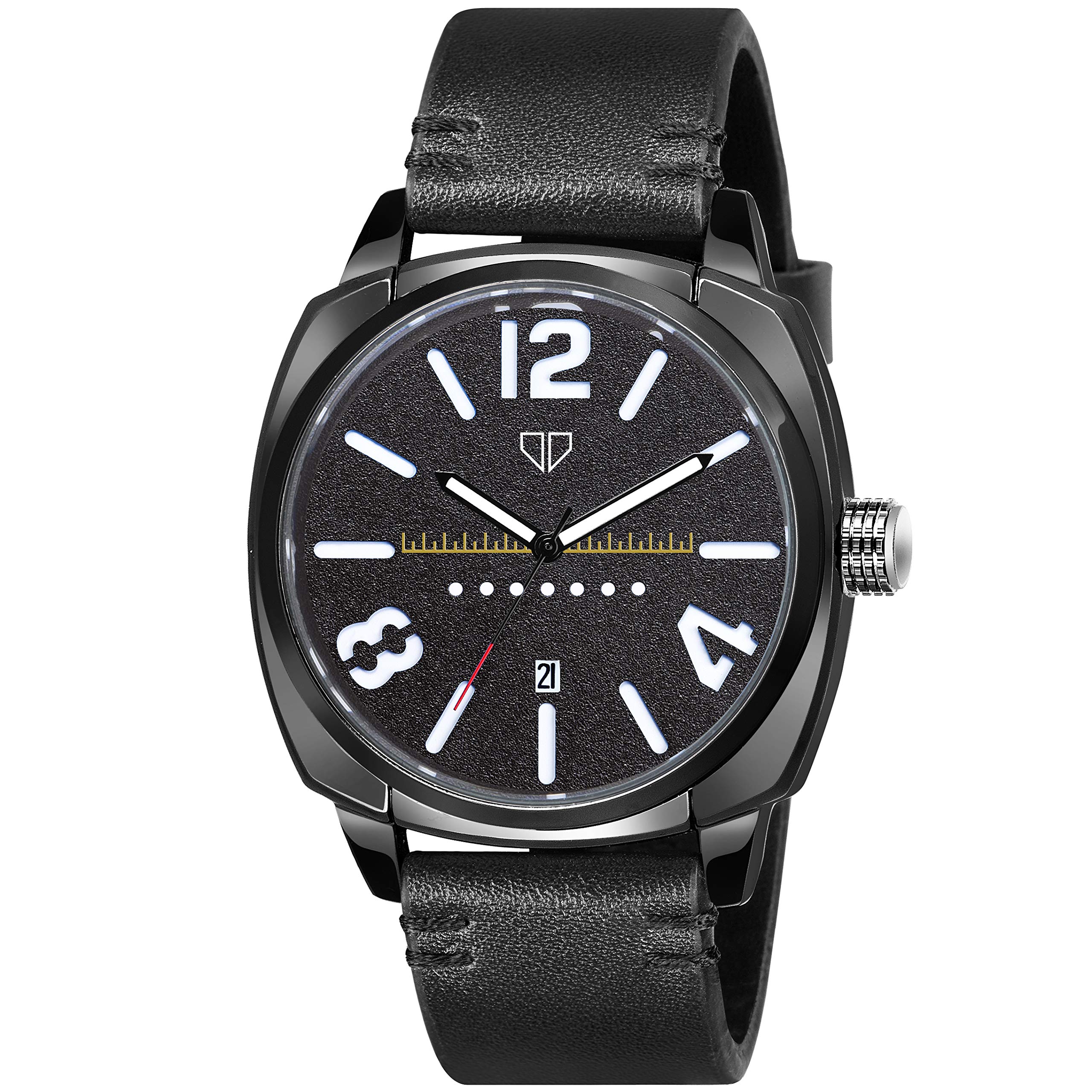Walrus Incubator Series Black Dial Mens Wristwatch - Black Patent Leather Strap - Day Function - Japanese Movement - 52mm Case - Professional & Casual Use- Old Money Style Mens Wrist Watch for Gift (B0C4L6DJFK) Amazon Price History, Amazon Price Tracker