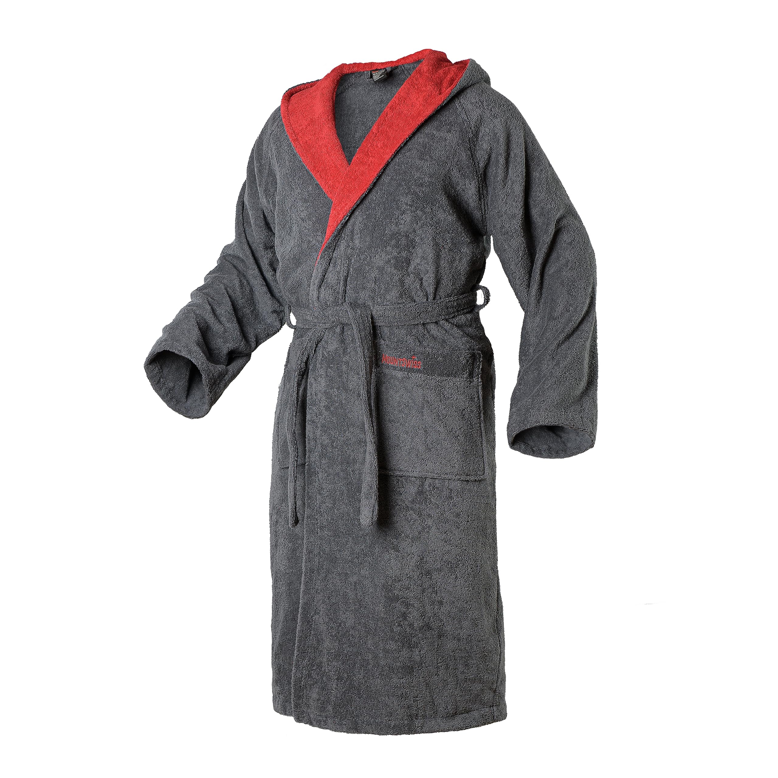 Mount Swiss ARBON Peignoir à capuche en coton élégant pour homme et femme I Peignoir moelleux I Kimono avec couleurs et tailles au choix de S à 8XL I Peignoir de bain certifié Öko-Tex Standard 100