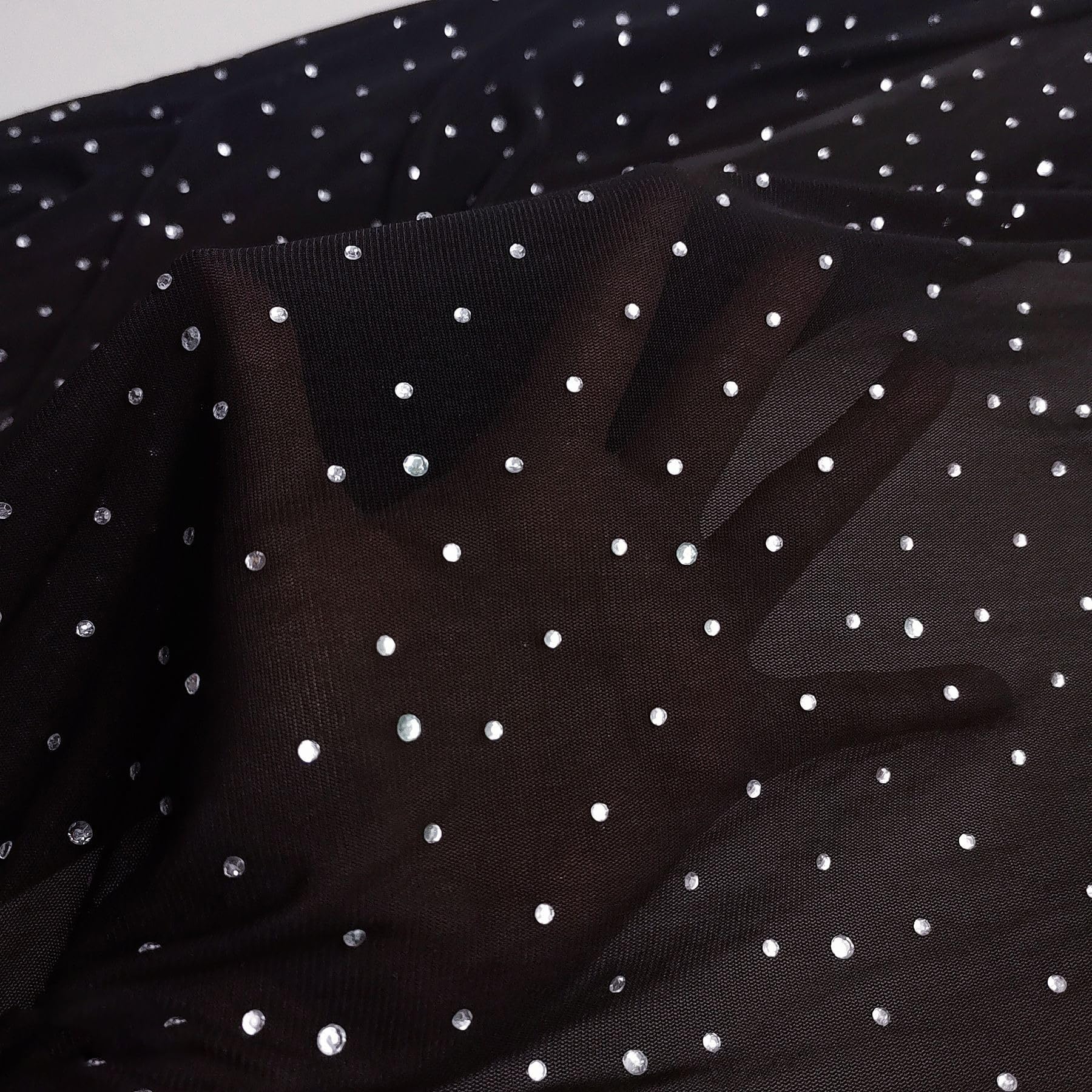 Tela de tul de 3 yardas con diamantes de imitación, 150 cm de ancho, cinta de tul negra, tela decorativa para manualidades, costura, manualidades, cortinas, vestidos, vestidos, decoración