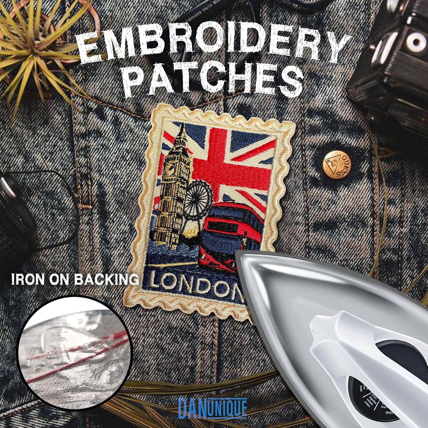 London Embroidered Patch 3" London Country Travel Souvenir Patches Sew On/Iron On Embroidery Patch for Caps, Bags, Backpacks, Hat, Jackets, Uniform DIY PVC Gifts for Her Him 3 Inches
