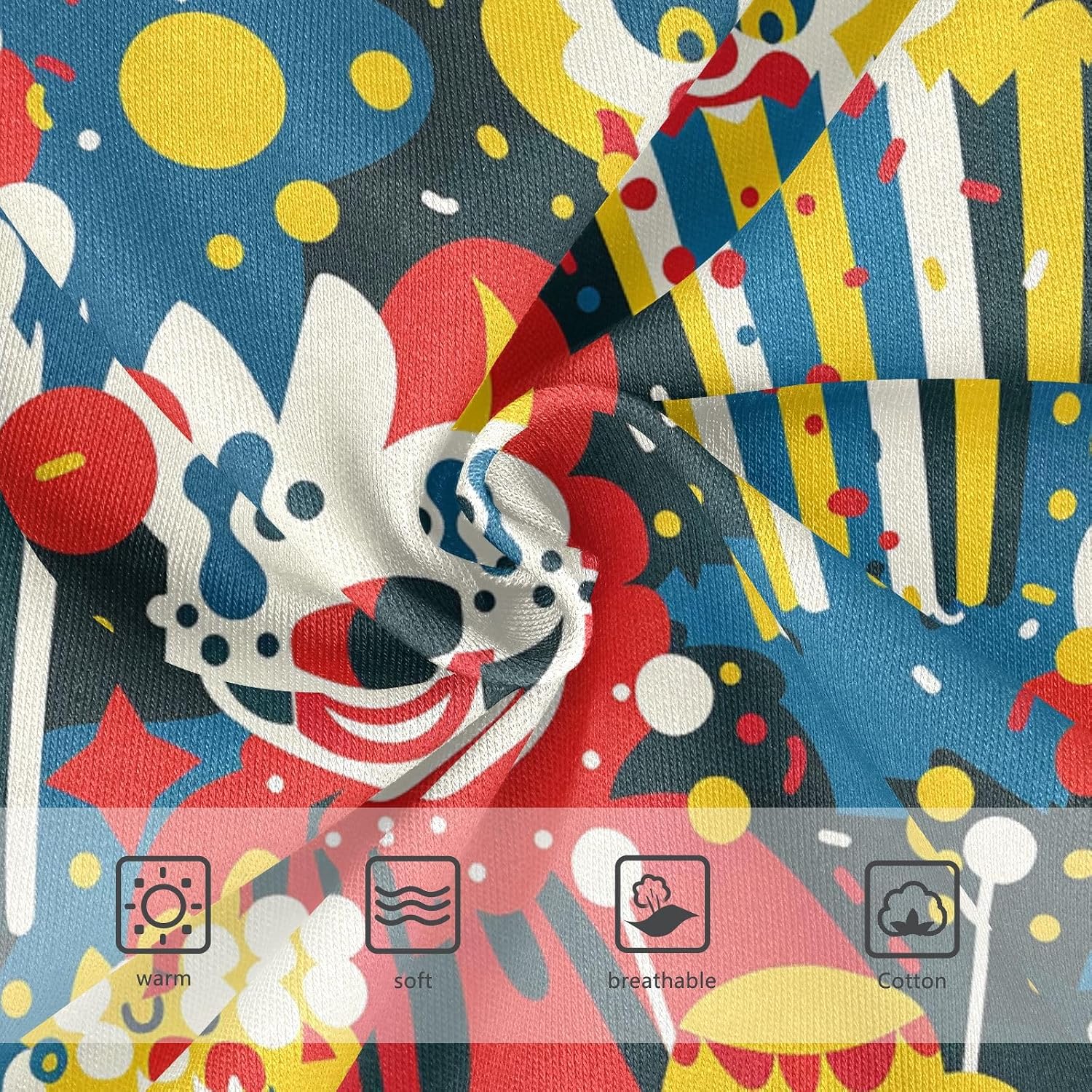visesunny Boys Cotton Underwear Abstract Clown Popcorn Pattern Printed Toddler Soft Training Briefs Size 2T-8Y for Kids