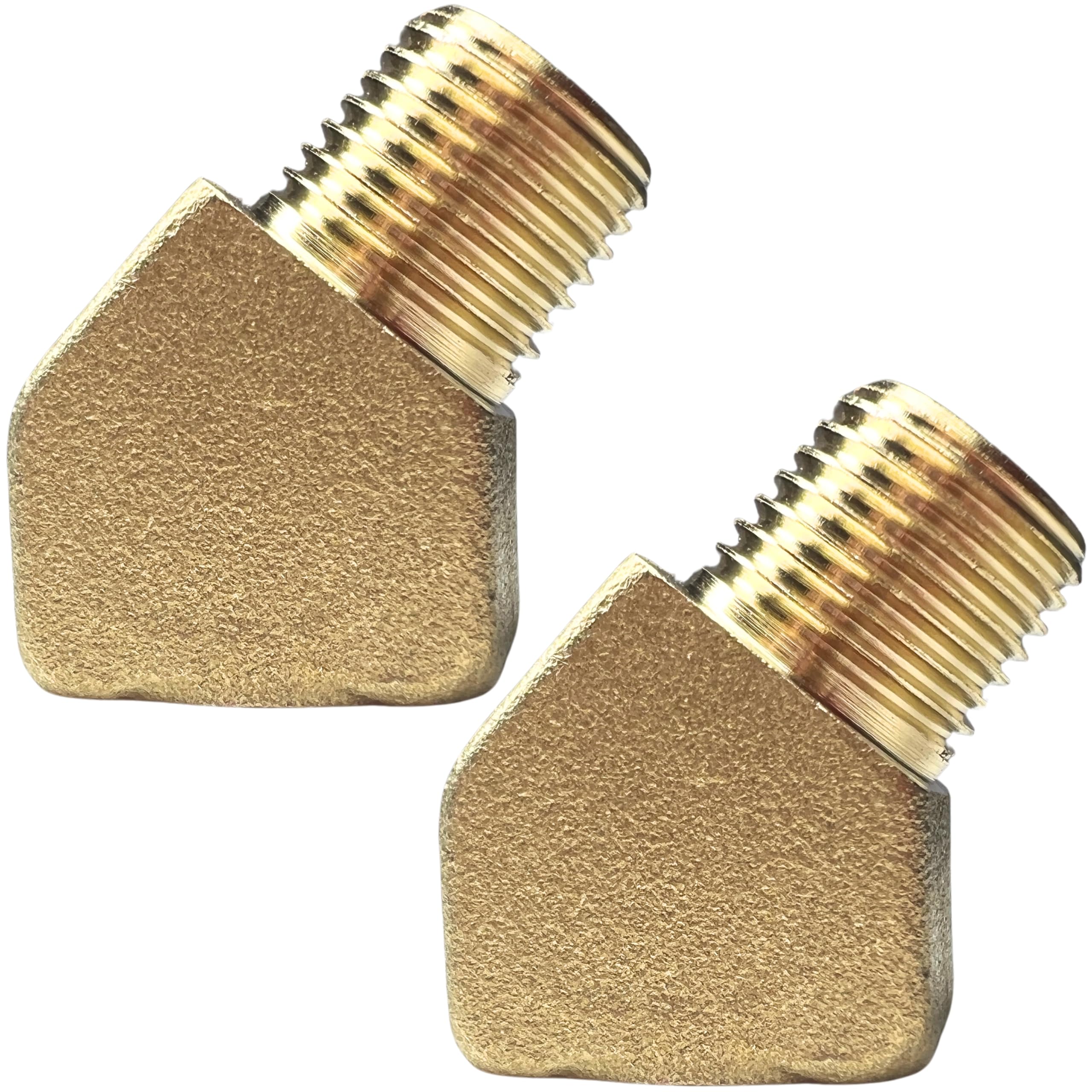 2pcs Brass 1/8" NPT Male x 1/8" NPT Female 45 Degree Street Elbow Fitting by CX WONDERLAND
