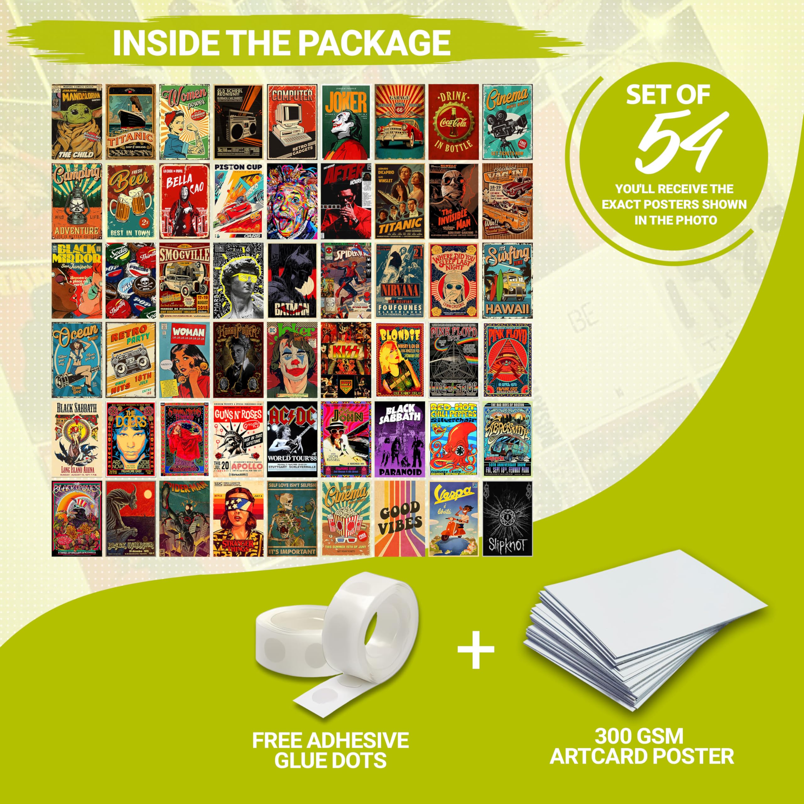Vintage Wall Collage Kit - 54 Posters -3