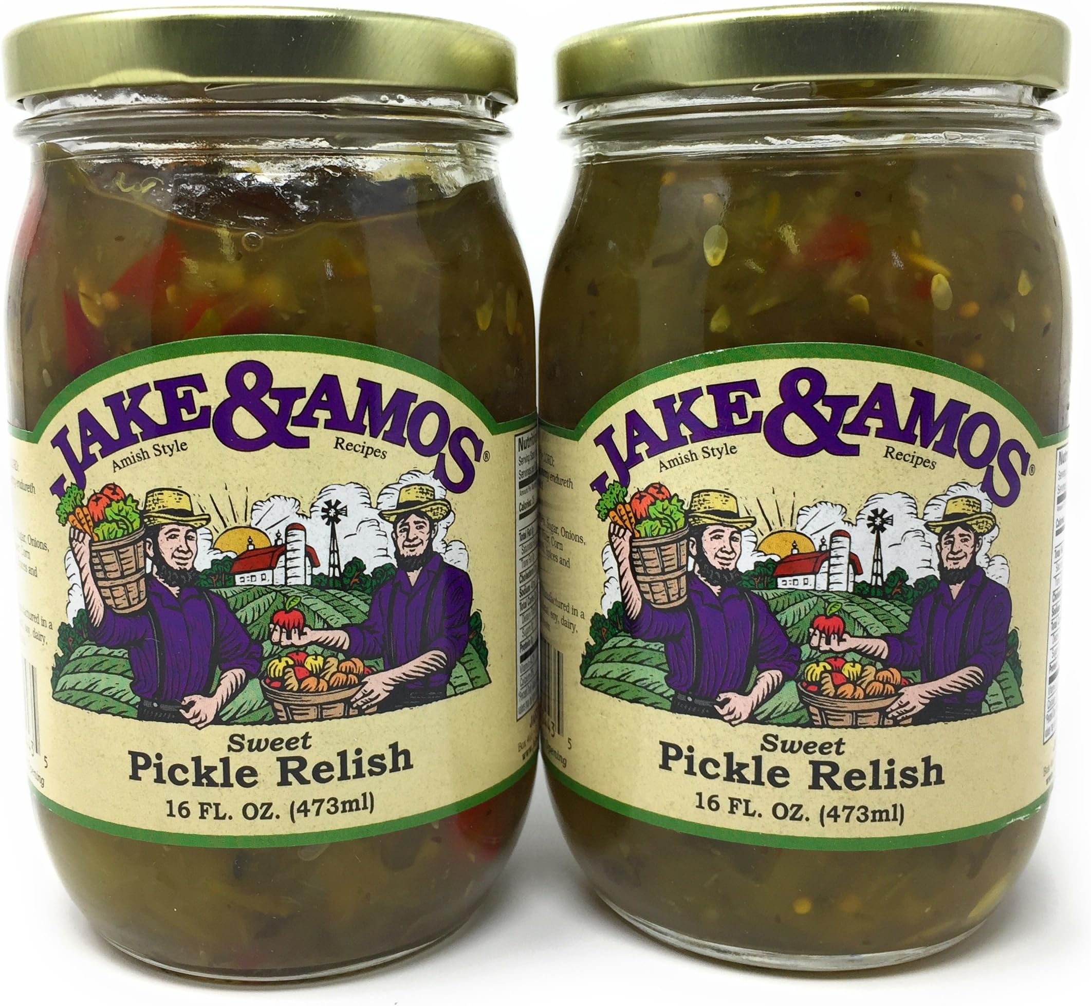 Jake & Amos Sweet Pickle Relish / 2-16 Oz. Jars