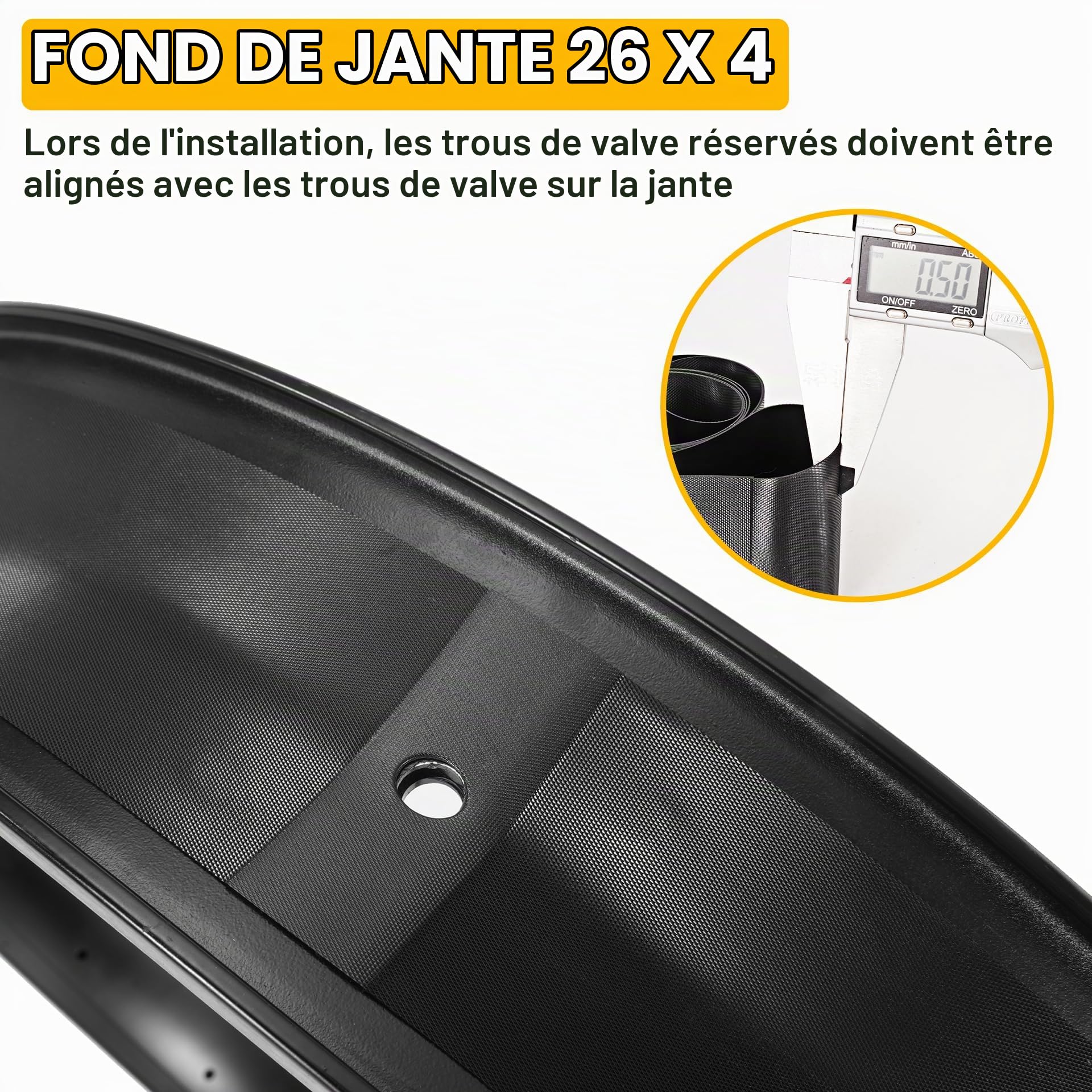 Pneu et Chambre à air Fat 26x4.0 pour vélo électrique - Lot de 1 - Noir | Pneu de vélo pliable haute performance résistant à l'usure 26 x 4, bande de roulement tout-terrain, diverses pièces pratiques
